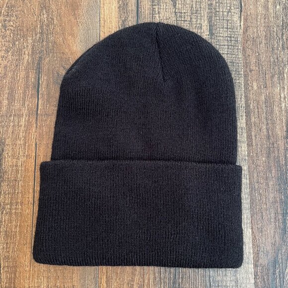 Carhartt Knit Cuffed Beanie Logo Patch Cold Weather Hat A18 Mens in Black - Picture 3 of 11